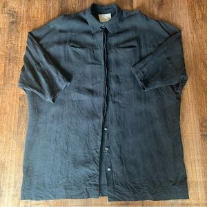 Hoibo Linen Shirt Dress in Black (size M/L)